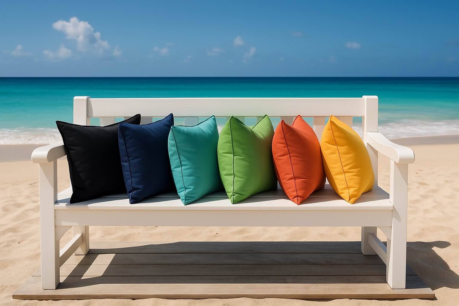 Left. LuXeo - 2-Pack Indoor-Outdoor Throw Pillow /  Size:14" x 20" - Yellow.