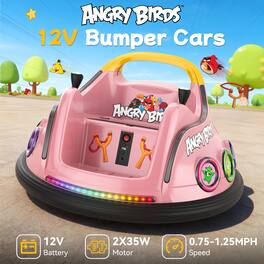 ANPABO - 12V Licensed Angry Birds Electric Bumper Car for Kids, Remote Control, Ride on Toys for Aged 1.5-6 - Pink