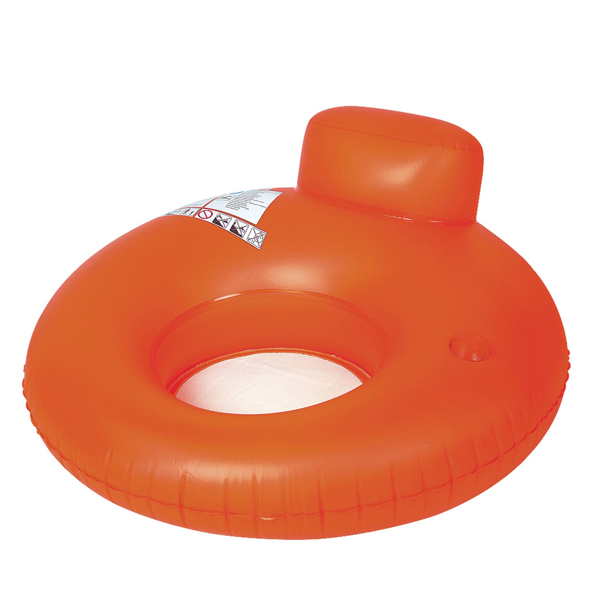 Front. Pool Central - 48'' Orange Inflatable Inner Tube Water Pool Sofa Lounger Float - Orange.