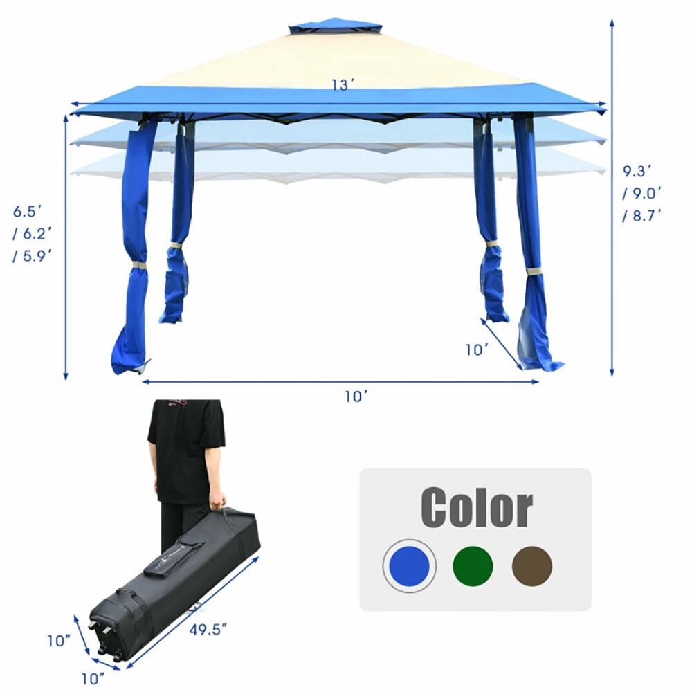 13' / 6.5' / 6.2' / 5.9'  
9.3' / 9.0' / 8.7'  
10'  
Color  
49.5"  
10"  
10"