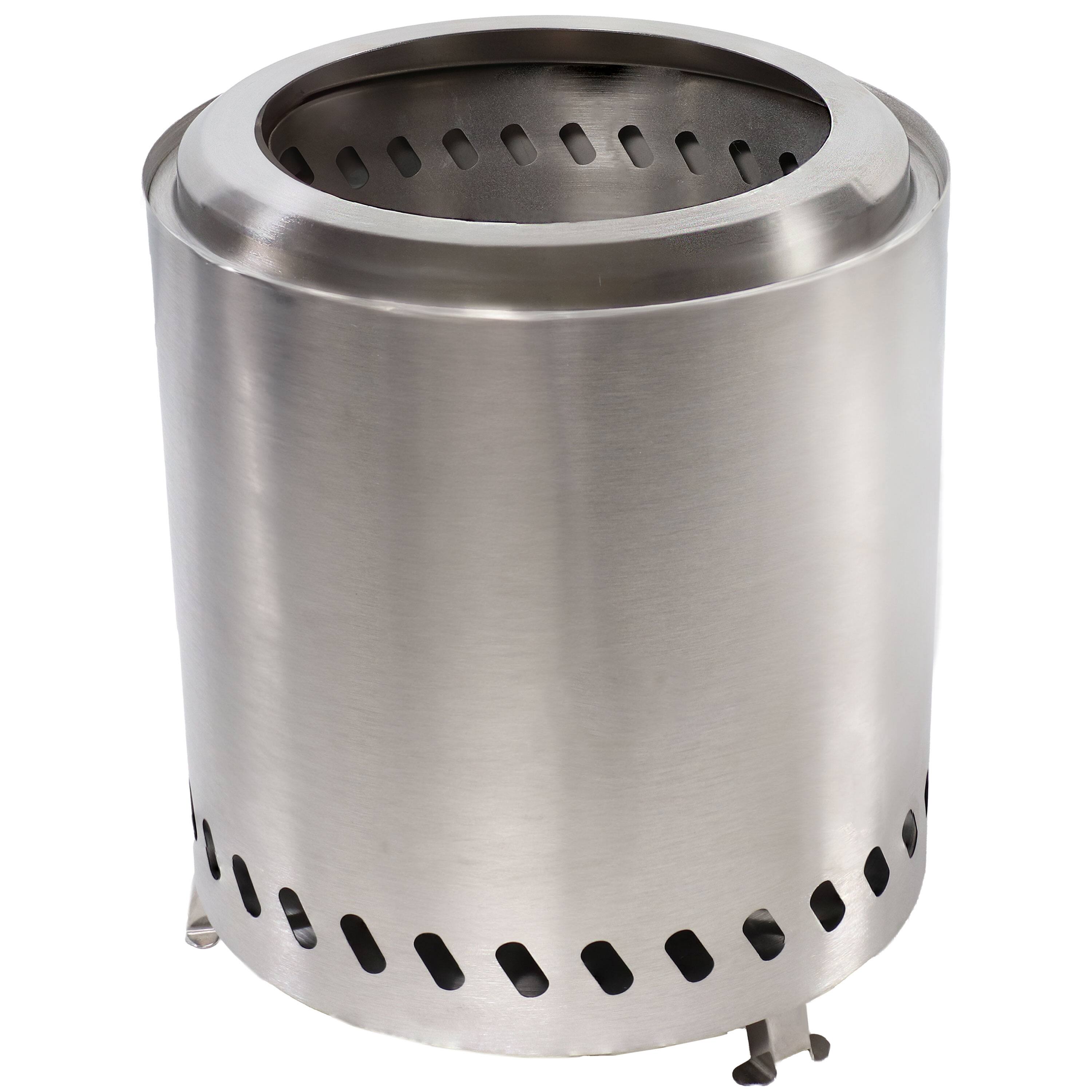 Alt View 7. Sunnydaze - Tabletop Smokeless Fire Pit with Bag and Poker - 9.5 in - Silver.