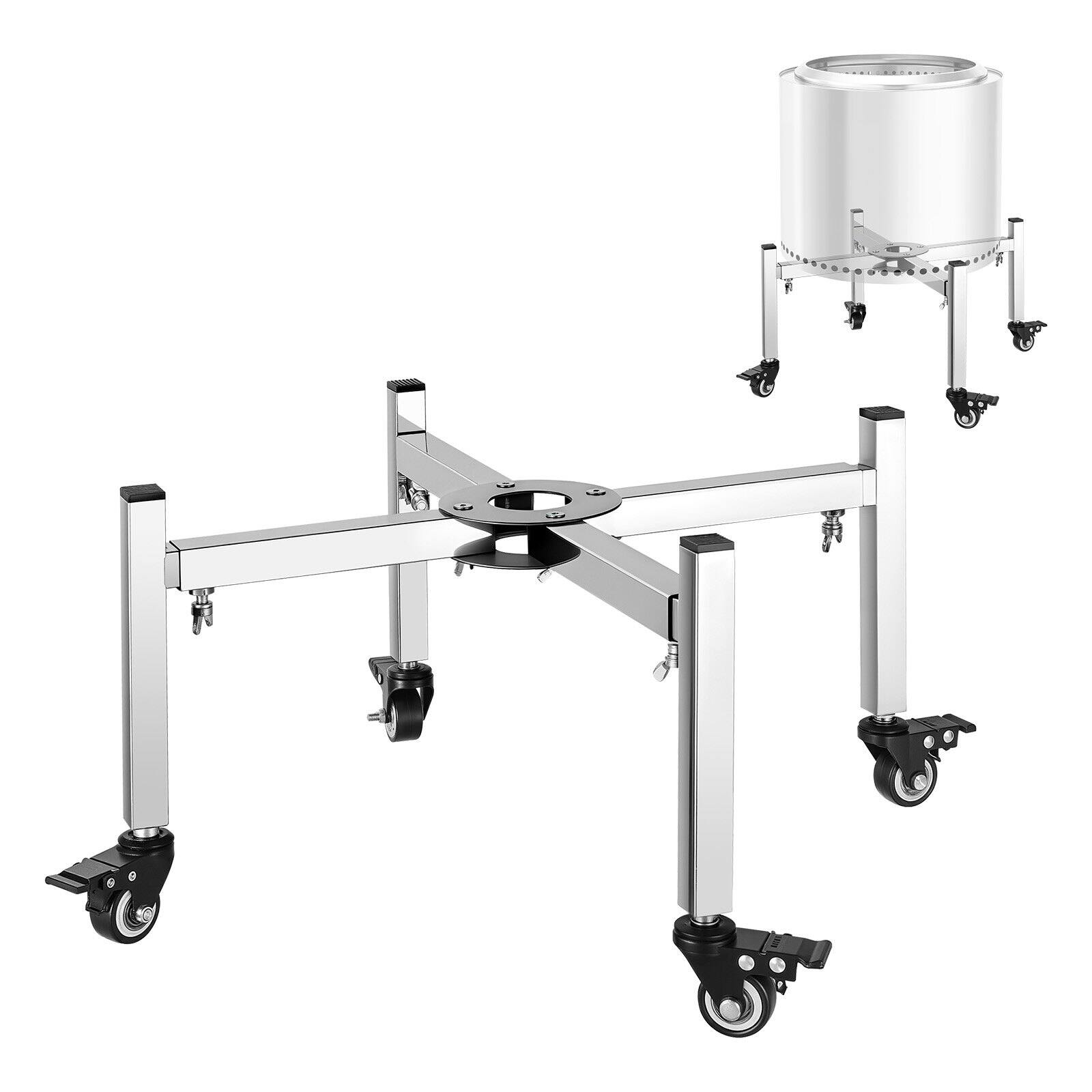 Front. Glintex - Fire Pit Stand Adjustable 15–27 Inch with Casters, Stainless Steel Outdoor Firepit Holder for Bonfire & Camping.