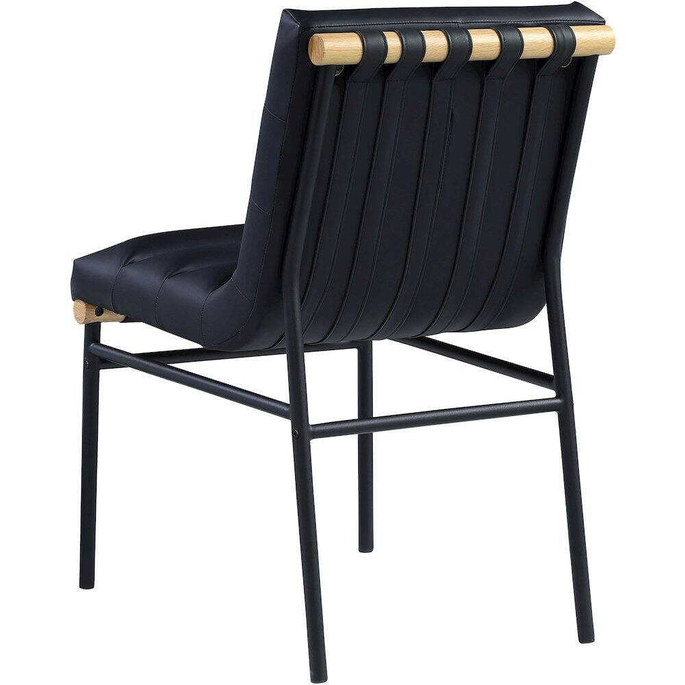 Alt View 2. Meridian Furniture - Burke Black Vegan Leather Dining Chair, Set of 2 - Black.