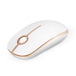 Cozy Serene - Wireless Mouse Silent Black 2.4g Slim Portable Computer Laptop With Nano Receiver - Wireless - White and Gold