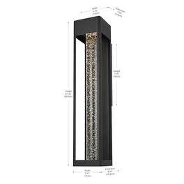Elegant Lighting - Amaris 27 inch LED Outdoor Wall sconce in Black - Black And Clear