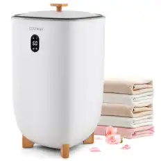 Front. Costway - Cosytway 35L Large Towel Warmer Bucket Home Towel Warmer for Wet Tower - White.