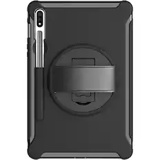 Front. SaharaCase - PROTECTION Hand Strap Series Case for Samsung Galaxy Tab S8 - Black.