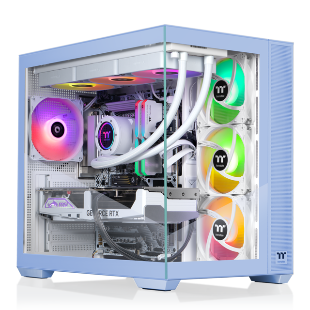 Thermaltake - LCGS View i1470TH-380 Gaming Desktop Intel Core i9-14900KF 2025 32GB DDR5 Memory NVIDIA GeForce RTX 5070 Ti 2TB NVMe M.2 - Blue