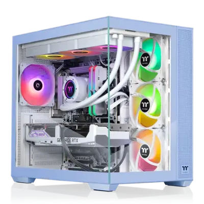Thermaltake - LCGS View i1470TH-380 Gaming Desktop Intel Core i9-14900KF, 32GB DDR5 Memory, NVIDIA GeForce RTX™ 5070 Ti, 2TB NVMe M.2 - Blue
