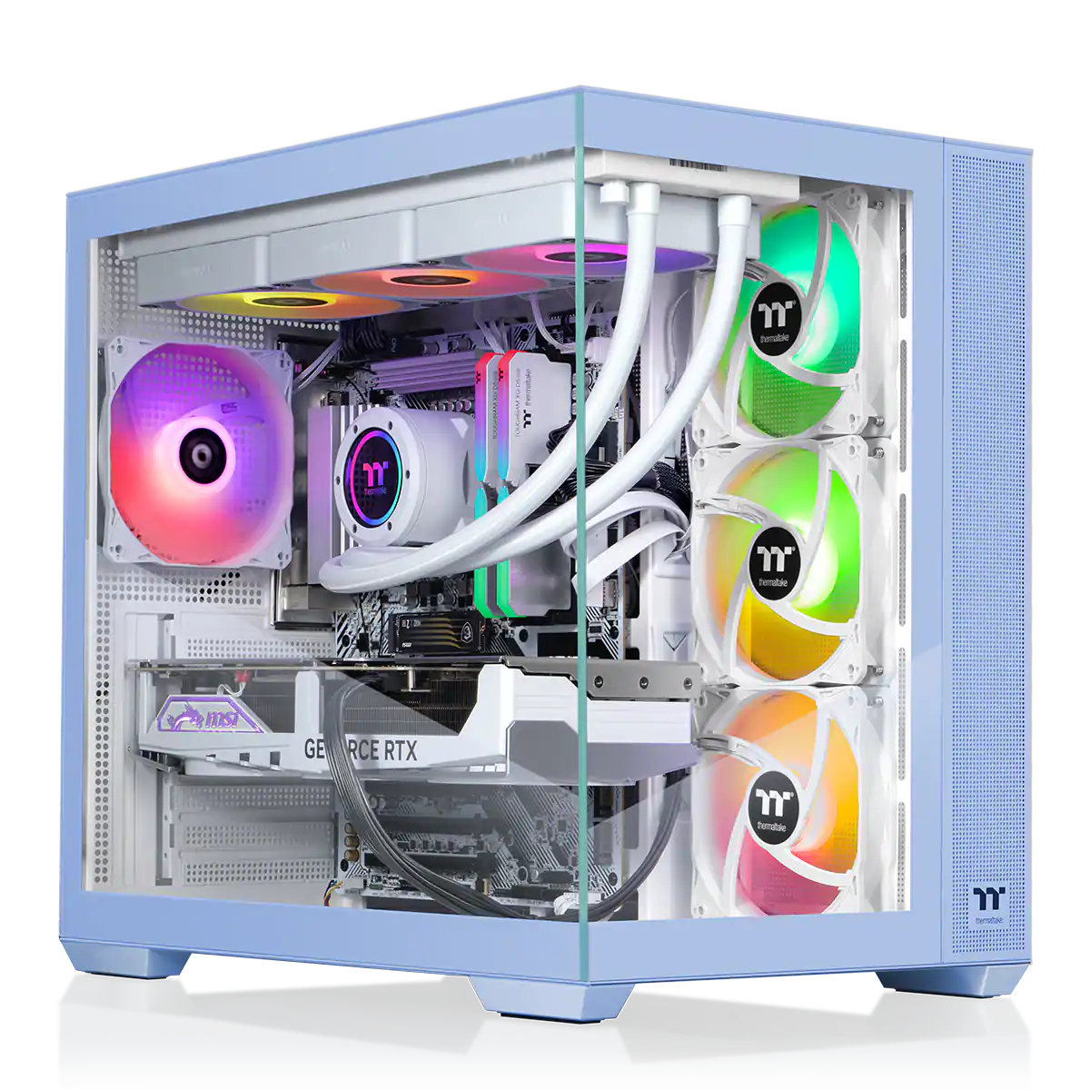 Thermaltake - LCGS View i1470TH-380 Gaming Desktop Intel Core i9-14900KF, 32GB DDR5 Memory, NVIDIA GeForce RTX 5070 Ti, 2TB NVMe M.2 - Blue
