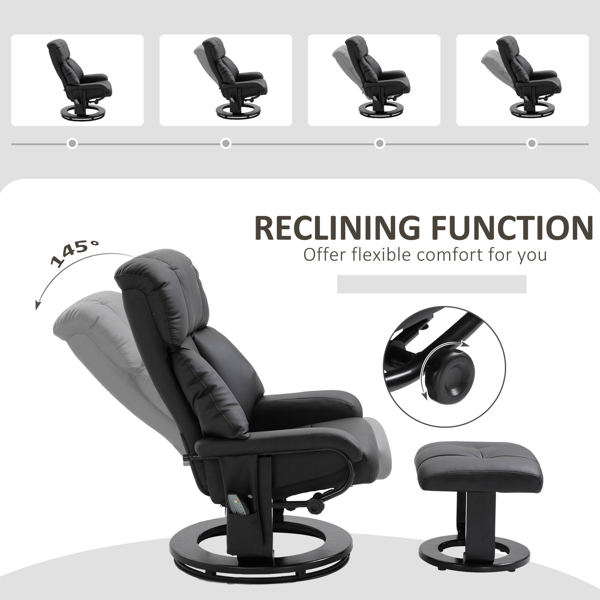 The text in the image can be grouped and corrected as follows:

**Reclining Function**
Offer flexible comfort for you

This text highlights the reclining feature of the chair, emphasizing its ability to provide comfort in various positions.