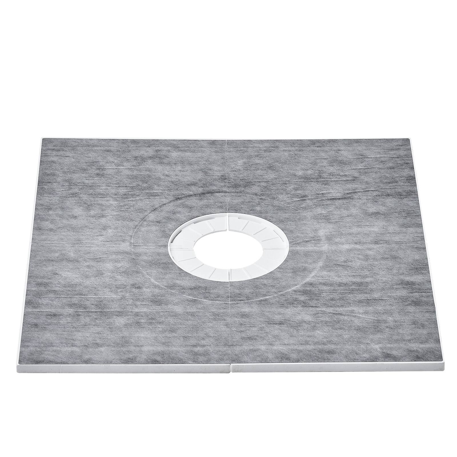 Alt View 5. VEVOR - Shower Curb Kit, 36"x36" Shower Pan Kit with 6.3" Central Drain, Lightweight EPS Shower Installation Kits - Gray.
