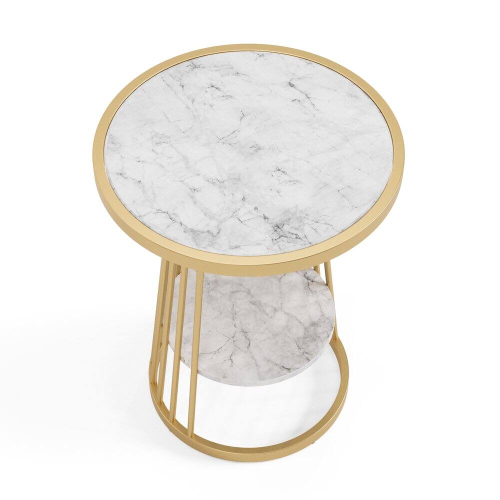 Alt View 2. Furniture of America - Amador Metal 1-Shelf Side Table - White.