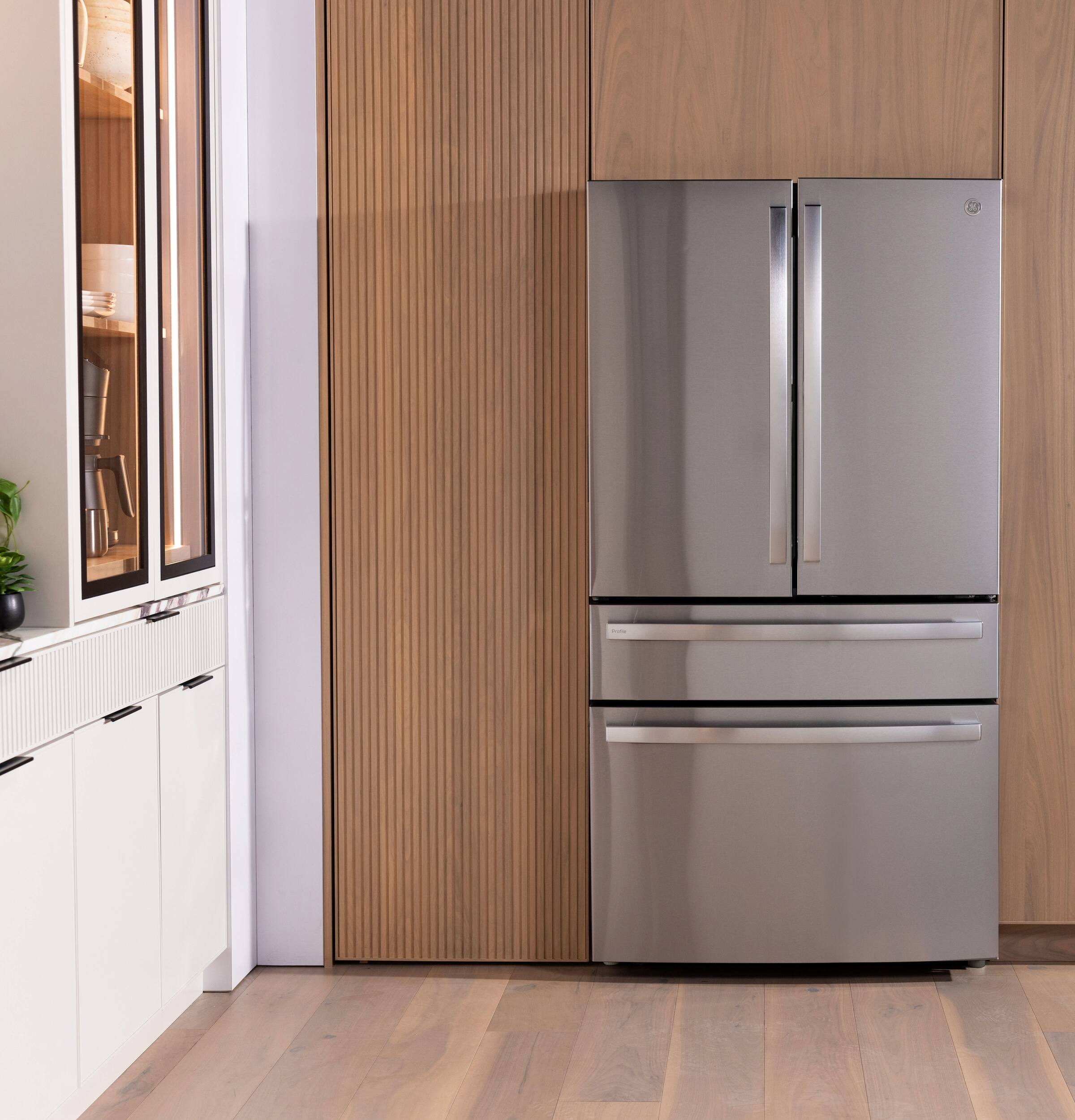 Alt View 21. GE Profile - 36 in. Wide 28.7 Cu. Ft. 4-Door French Door Smart Refrigerator  with Dual-Dispense AutoFill Pitcher - Stainless Steel.