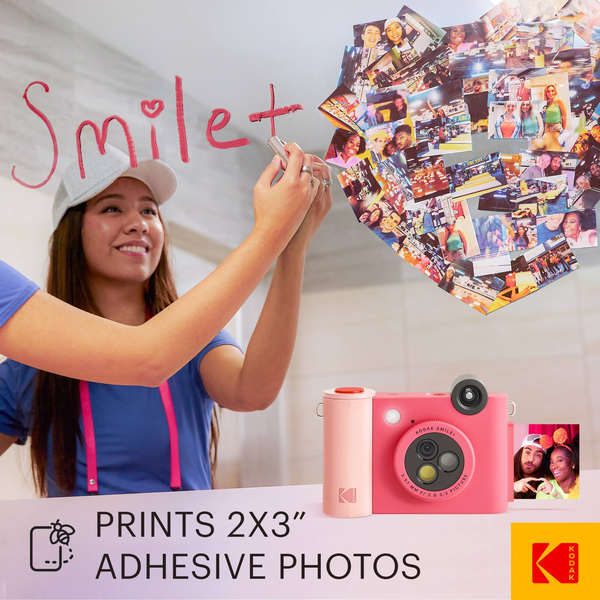 LDC  
Smile+  
LODAX SMILE 3.87 PICTURE  
I F1 2.. a..  
PRINTS 2X3" ADHESIVE PHOTOS  
ODAK