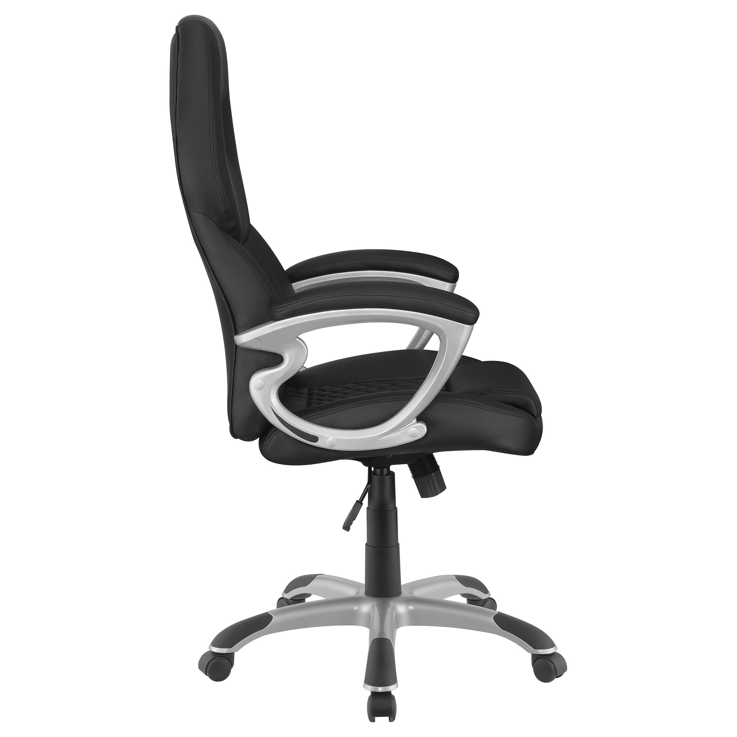 Alt View 1. TinyHomie - Bruce Black Upholstered Adjustable Home Office Chair - Black.
