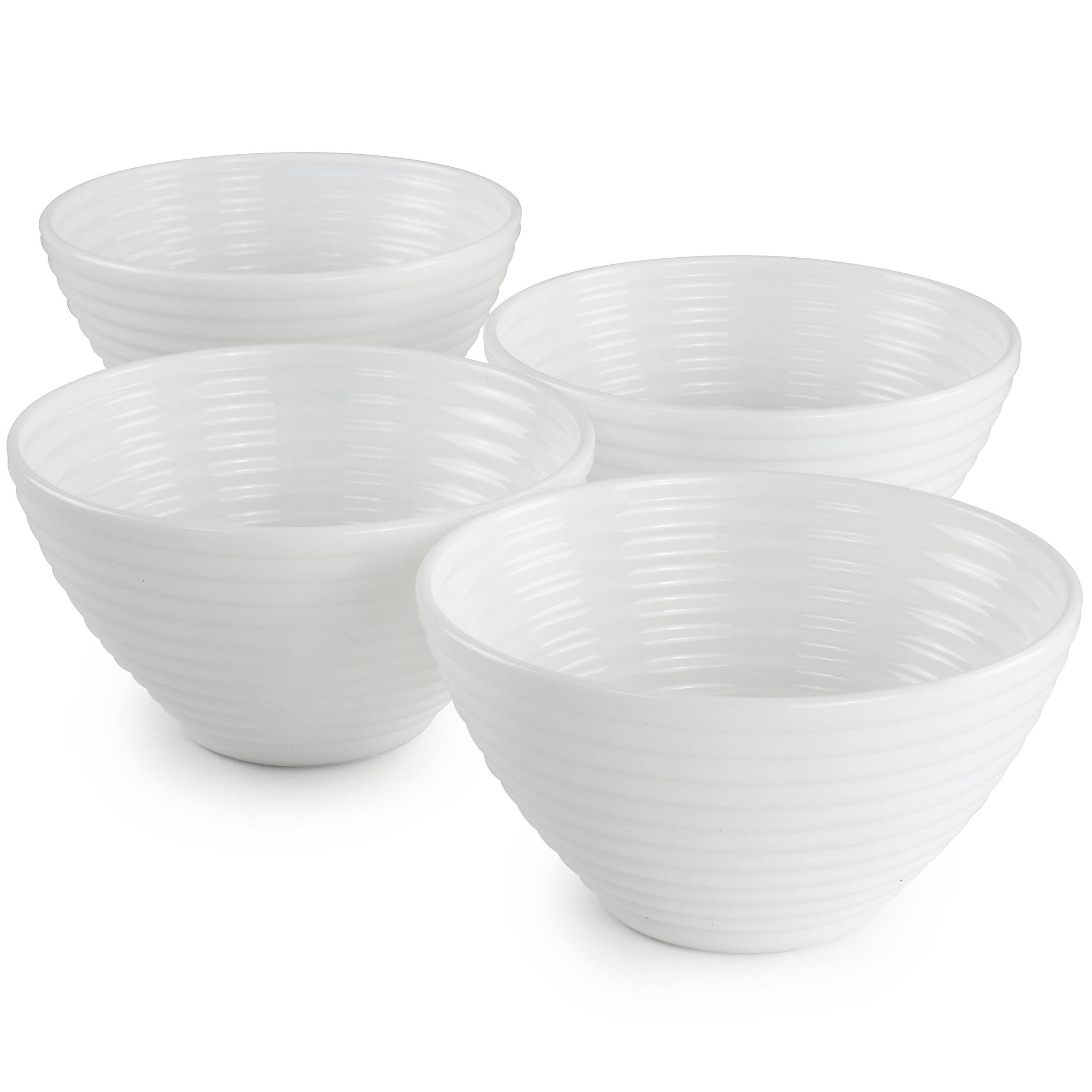Alt View 3. Gibson - Gibson Ultra Patio 4 Piece Tempered Opal Glass Dessert Bowl Set in White - White.