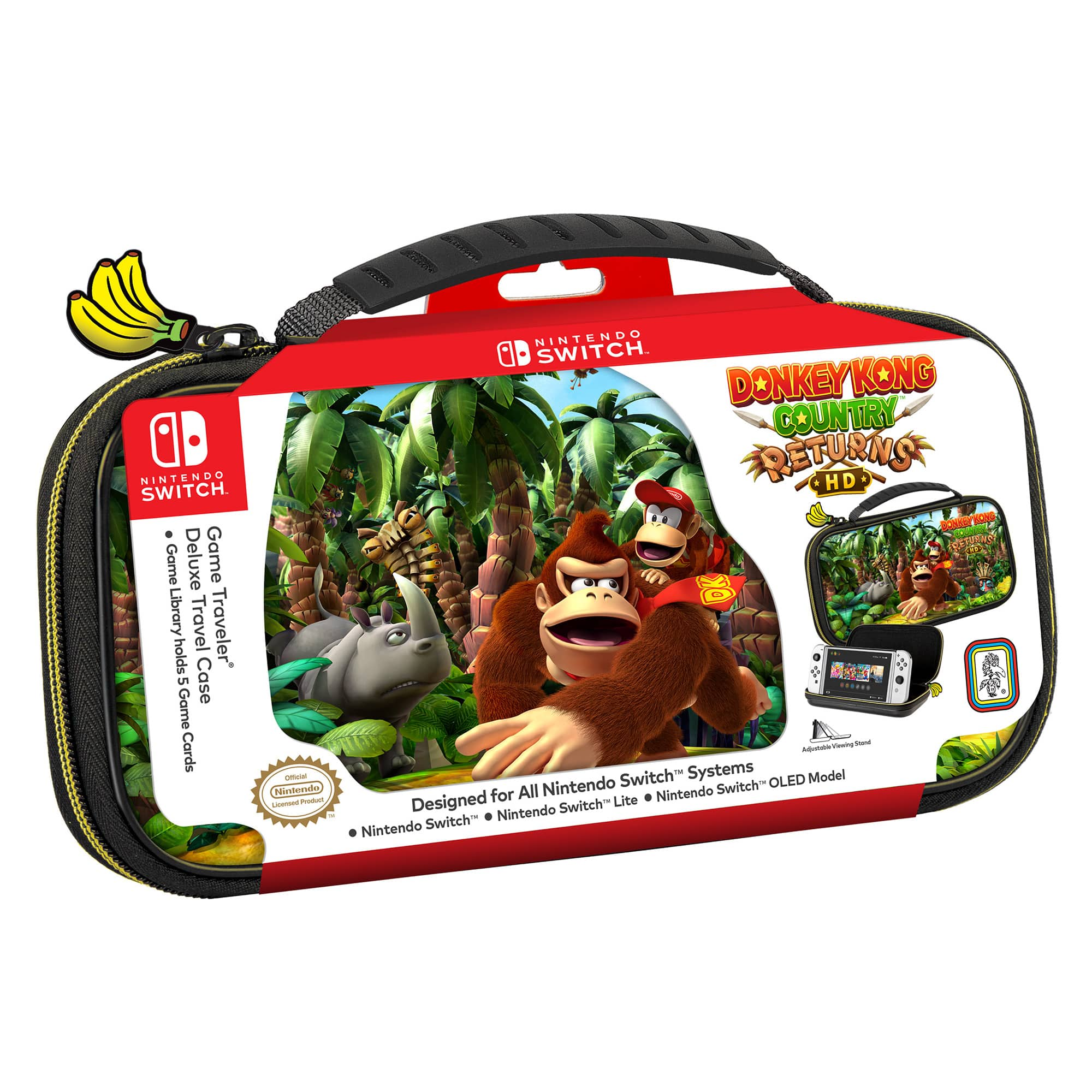 RDS Industries - Nintendo Switch Game Traveler Deluxe Donkey Kong Country Returns Case - Black