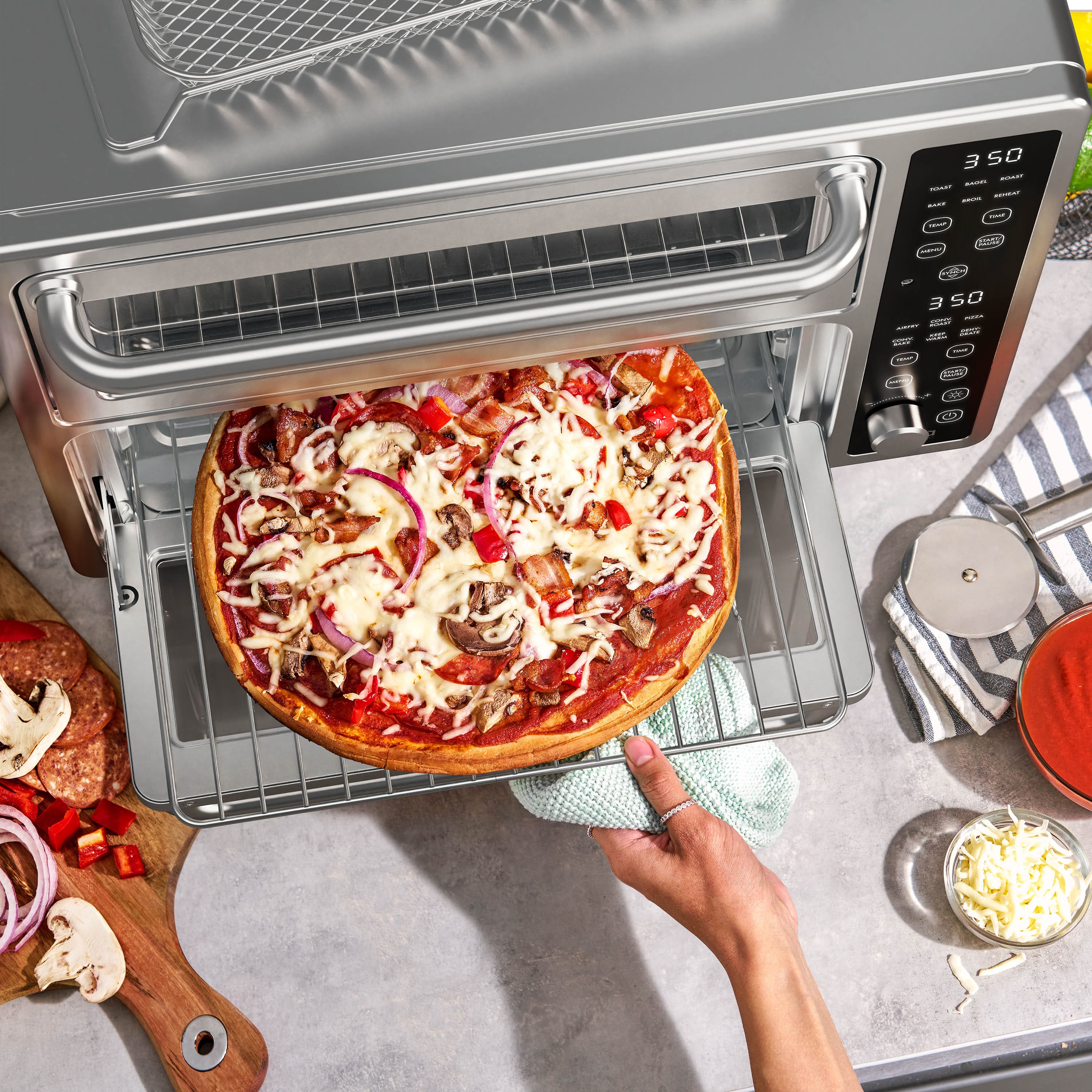 I 350 degrees add 2 cups of cheese.