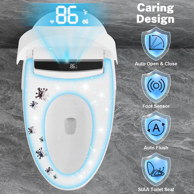 86°F  
Caring Design  
Auto Open & Close  
Foot Sensor  
Auto Flush  
SIAA Toilet Seat