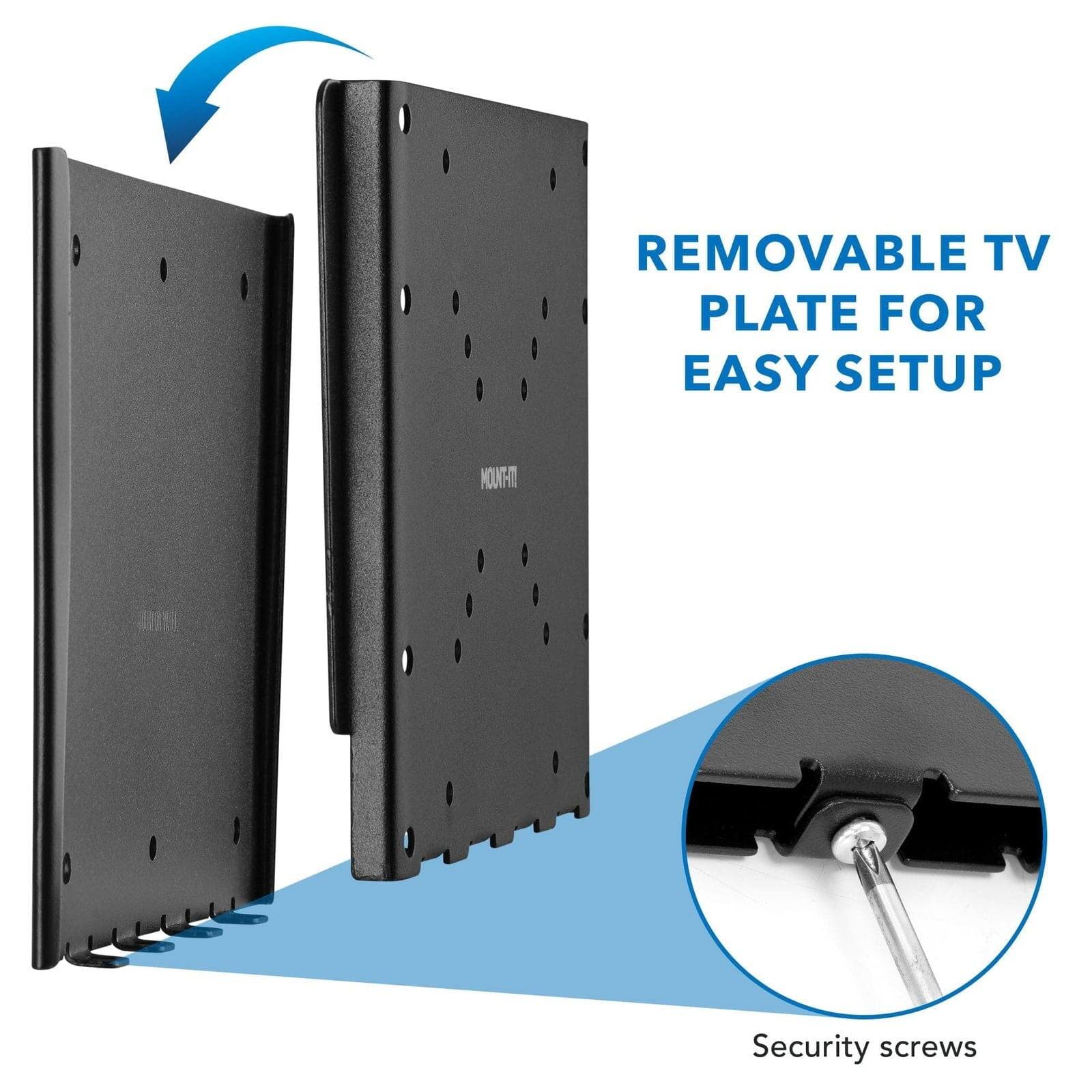 REMOVABLE TV PLATE FOR EASY SETUP

Security screws