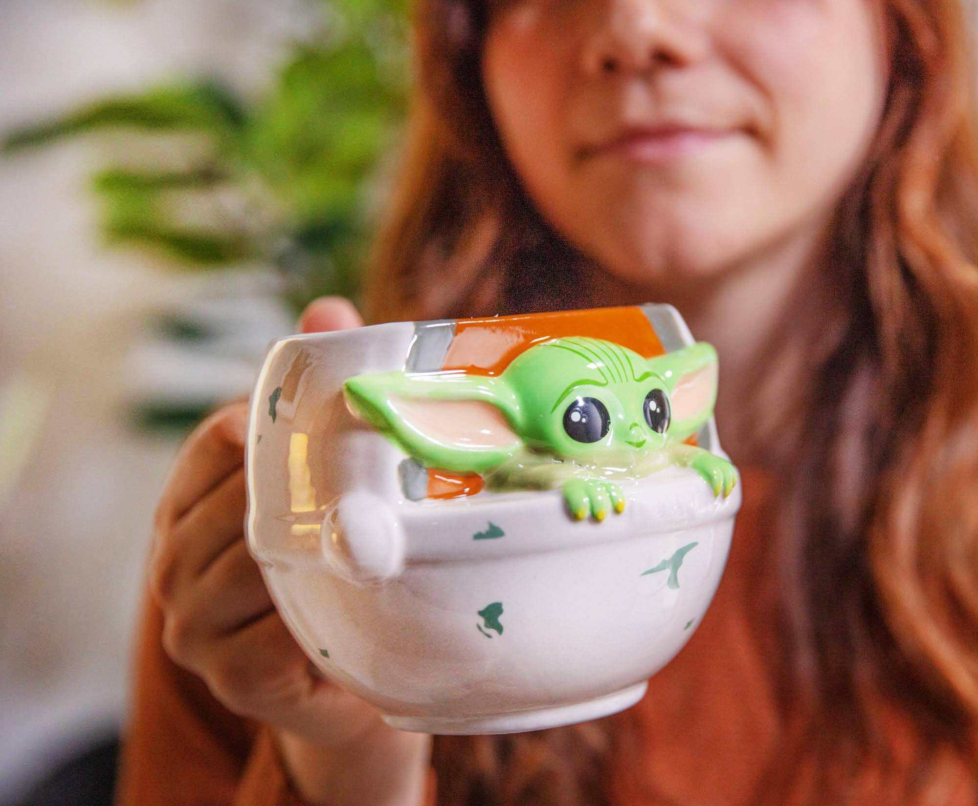 Alt View 3. Silver Buffalo - Star Wars: The Mandalorian The Child Sculpted Ceramic Mug | Holds 20 Ounces - Green.