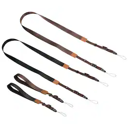 Unique Bargains - 1Set Camera Strap, Safety Adjustable Shoulder Sling Neck Strap with Hand Wrist Lanyard for DSLR - Black Brown