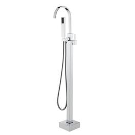 Boyel Living - Modern Single-Handle Freestanding Tub Faucet with Handheld Shower, Water Supply Hoses and Hardware in - Polished Chrome