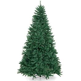 Costway - 7.5FT Hinged Christmas Tree Unlit Artificial Xmas Decoration w/ 2254 Branch Tips - Green
