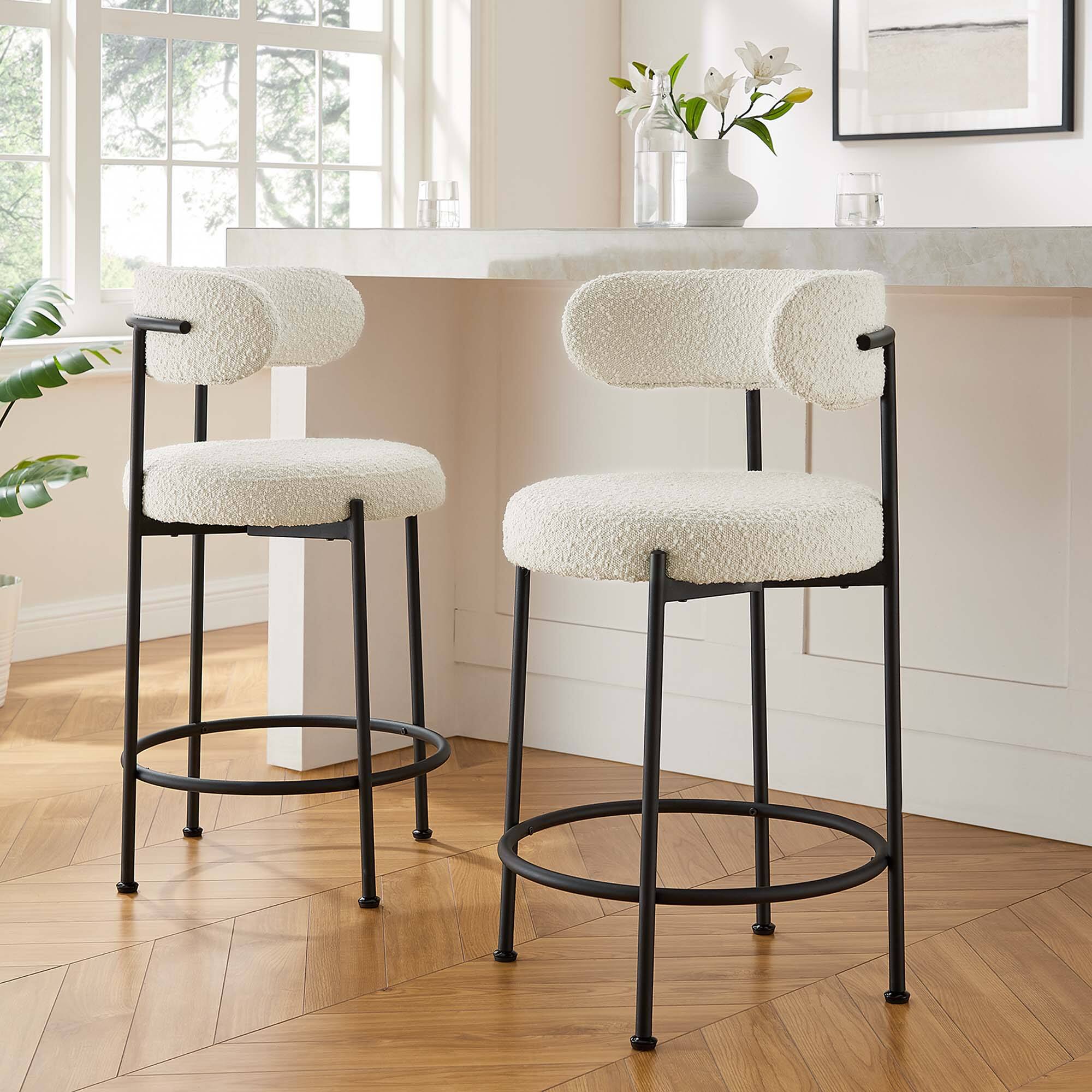 Alt View 5. Modway - Albie Boucle Fabric Counter Stools Set of 2 by Modway - 0.