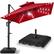 Front. Best Choice Products - Best Choice Products 10x10ft 2-Tier Square Outdoor Solar LED Cantilever Patio Umbrella w/ Base Included - Red - Red.