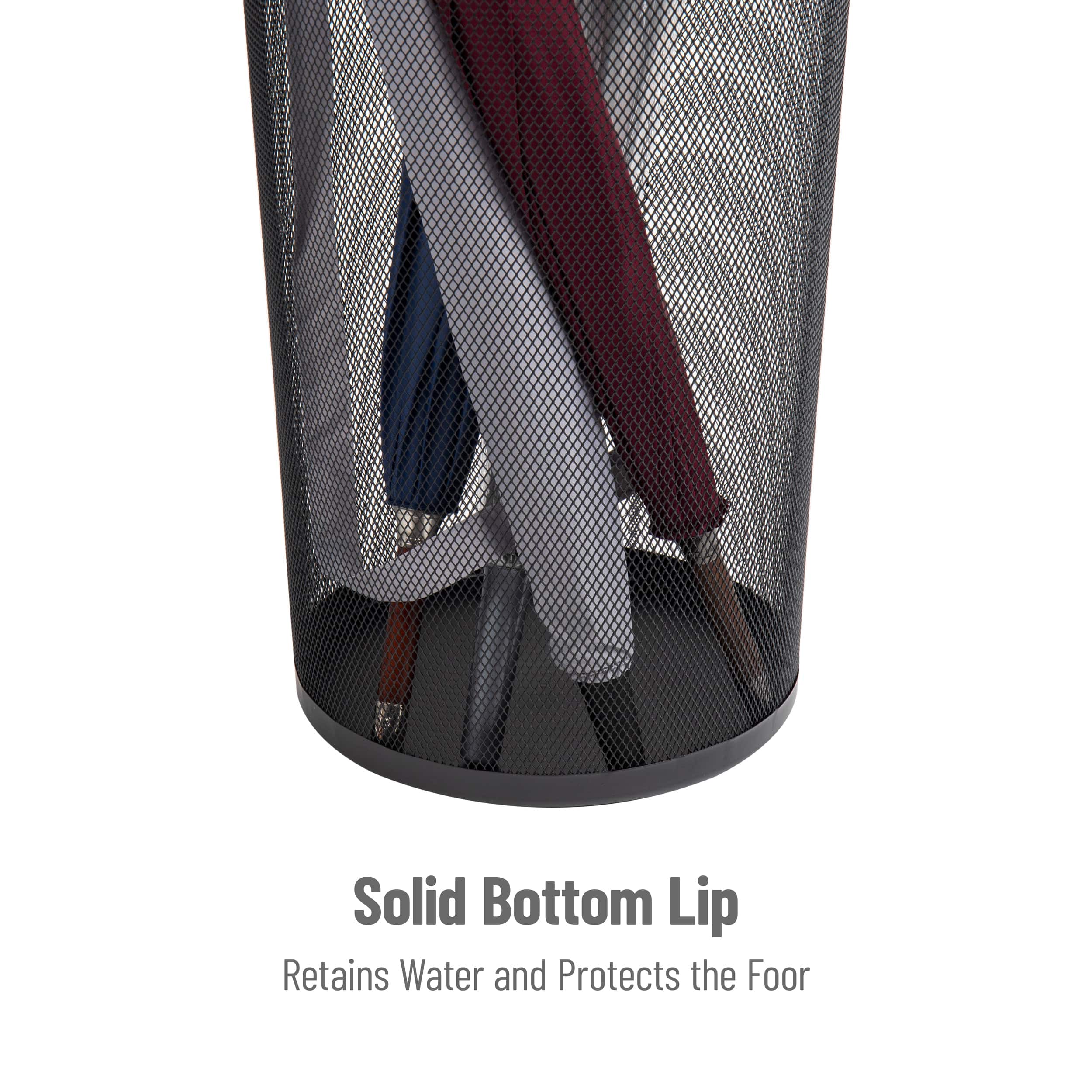 Alt View 13. Mind Reader - Umbrella Stand, Walking Cane, Wrapping Paper, Entryway, Metal Mesh, 10.25"L x 10.25"W x 19.5"H, Set of 2 - Black.