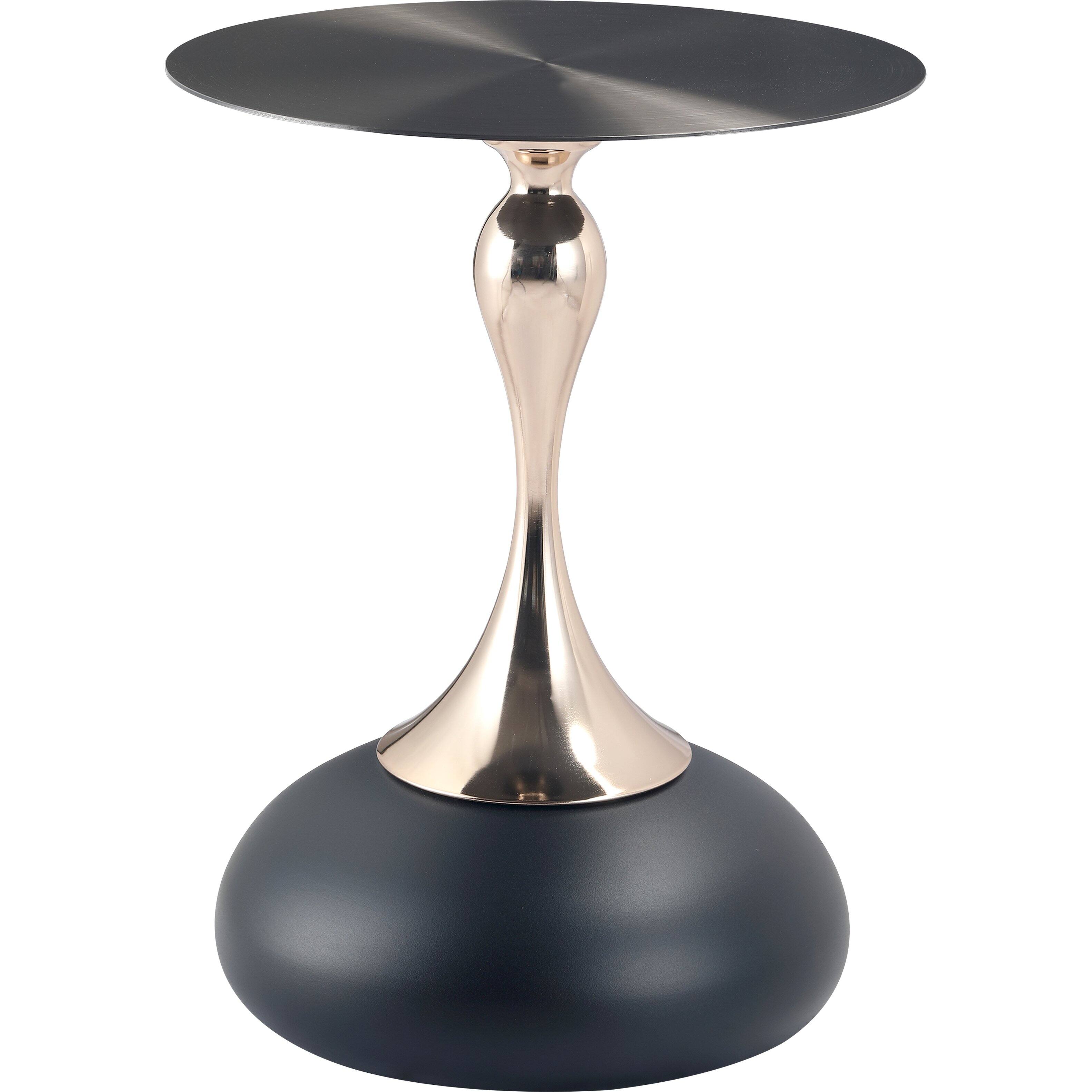 Alt View 2. LeisureMod - Savoy Black Circular Top End Table with Powder Coated Finish for Living Room/Offices - Matte Black.