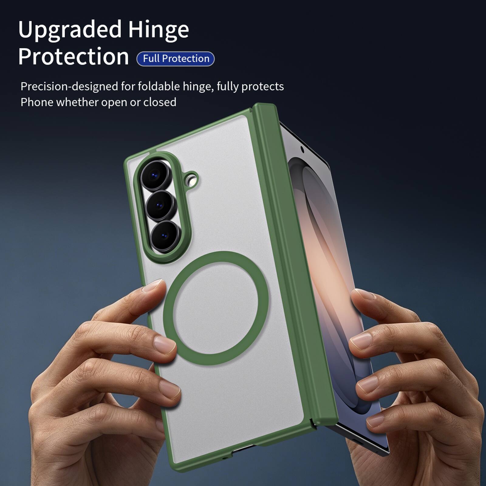 Upgraded Hinge Protection  
Full Protection  
Precision-designed for foldable hinge, fully protects Phone whether open or closed