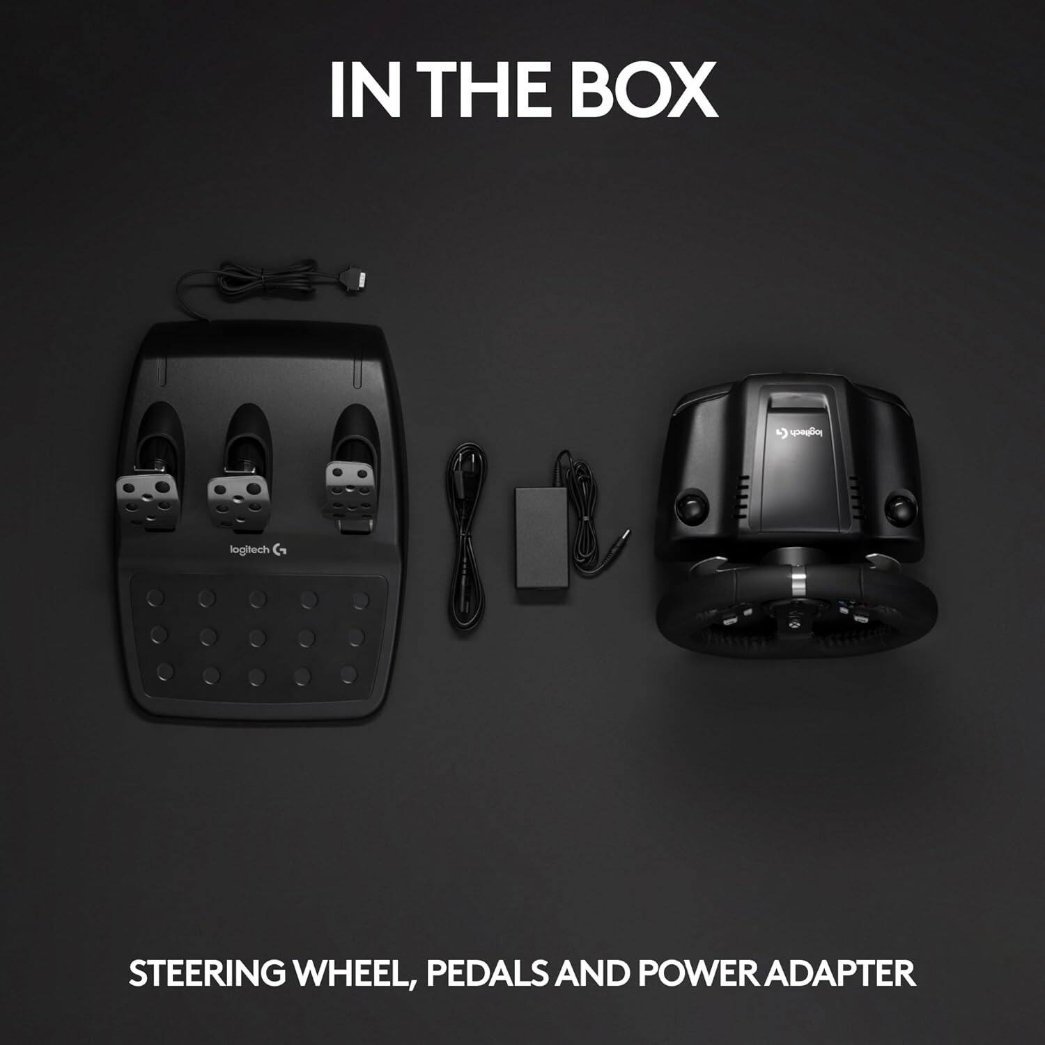 IN THE BOX

STEERING WHEEL, PEDALS AND POWER ADAPTER