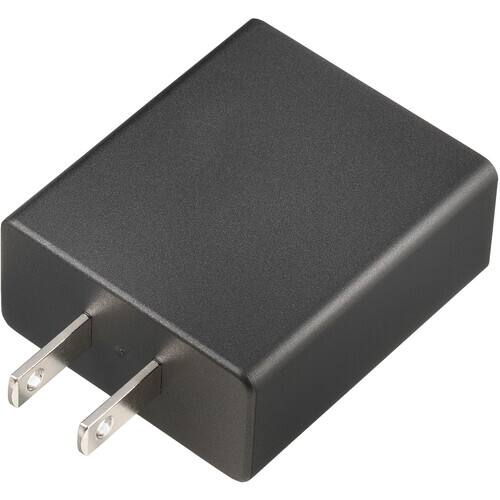 Front. OM System - F-7AC USB-AC Adapter for Camera Battery Charging via CB-USB13 USB Connection Cable - Grey.