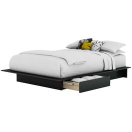 Hivvago - Full/Queen size Modern Platform Bed Frame with 2 Storage Drawers - Black