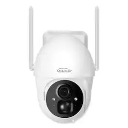 Adesso - CYBERVIEW 3020 Cyberview 3020 3MP 2304 x 1296 Pixels Smart WiFi Pan/Tilt Camera with Solar Panel - White