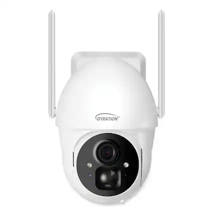 Front. Adesso - Adesso CYBERVIEW 3020 Cyberview 3020 3MP 2304 x 1296 Pixels Smart WiFi Pan/Tilt Camera with Solar Panel - White.