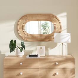 Sovana Oval Rattan Wall Mirror by Modway - Natural