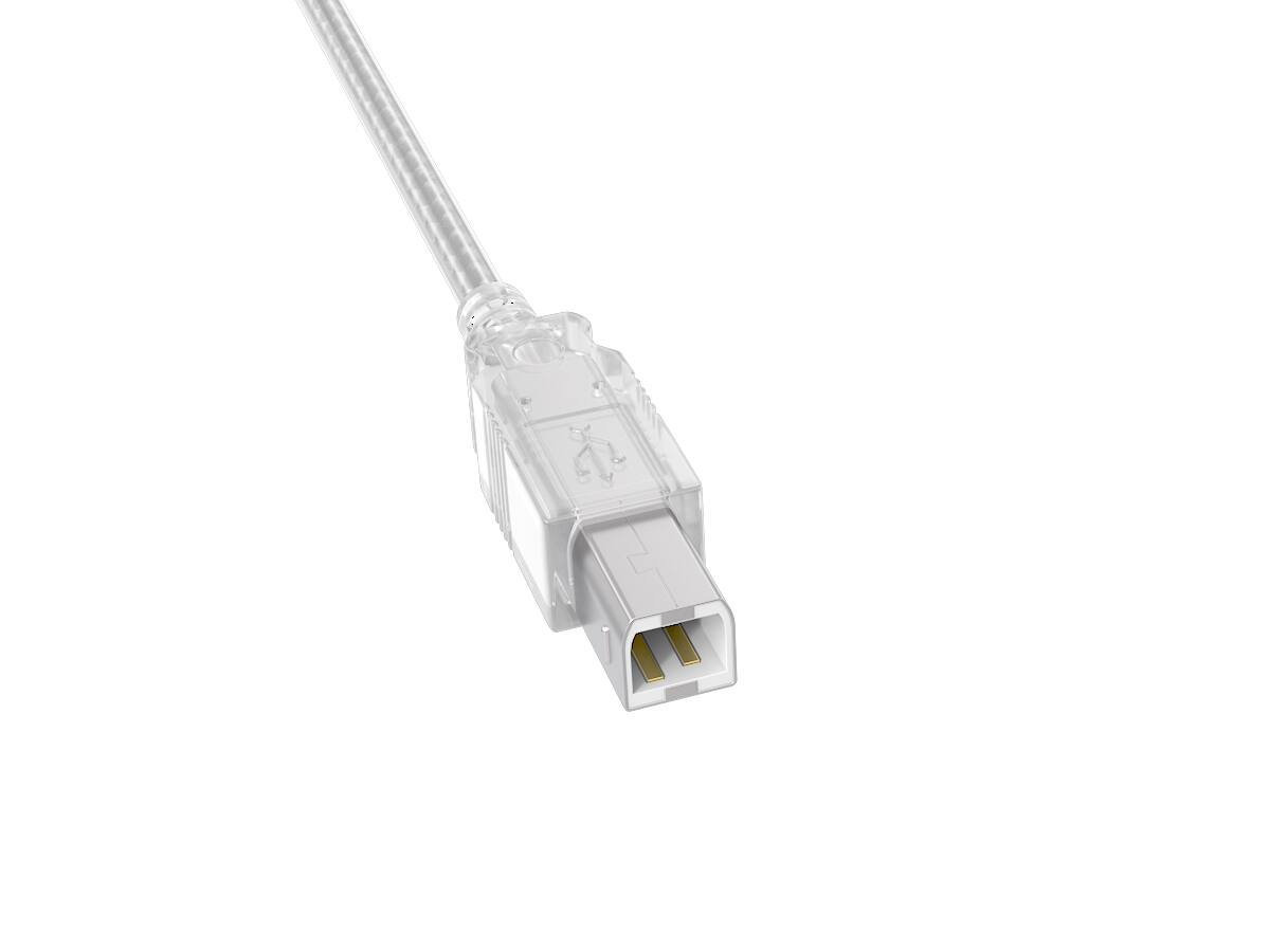 Left. Cable Leader - USB 2.0 Type A Male to B Male Printer Cable, 480Mbps, Double-Shielded, Gold-Plated - Clear.