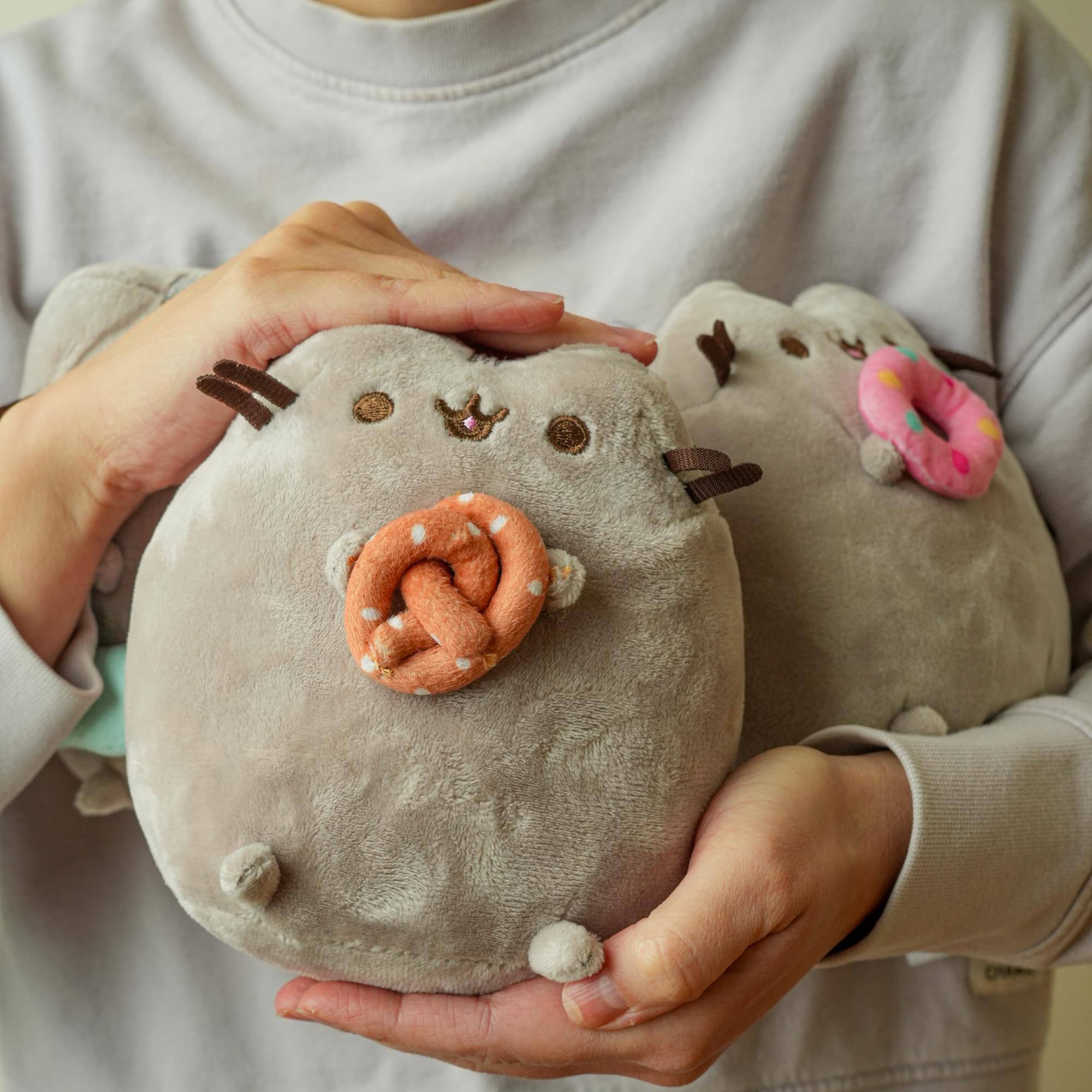 Alt View 3. Fiesta - Pusheen 6.5 Inch Plush | Pusheen with Pretzel - Brown.