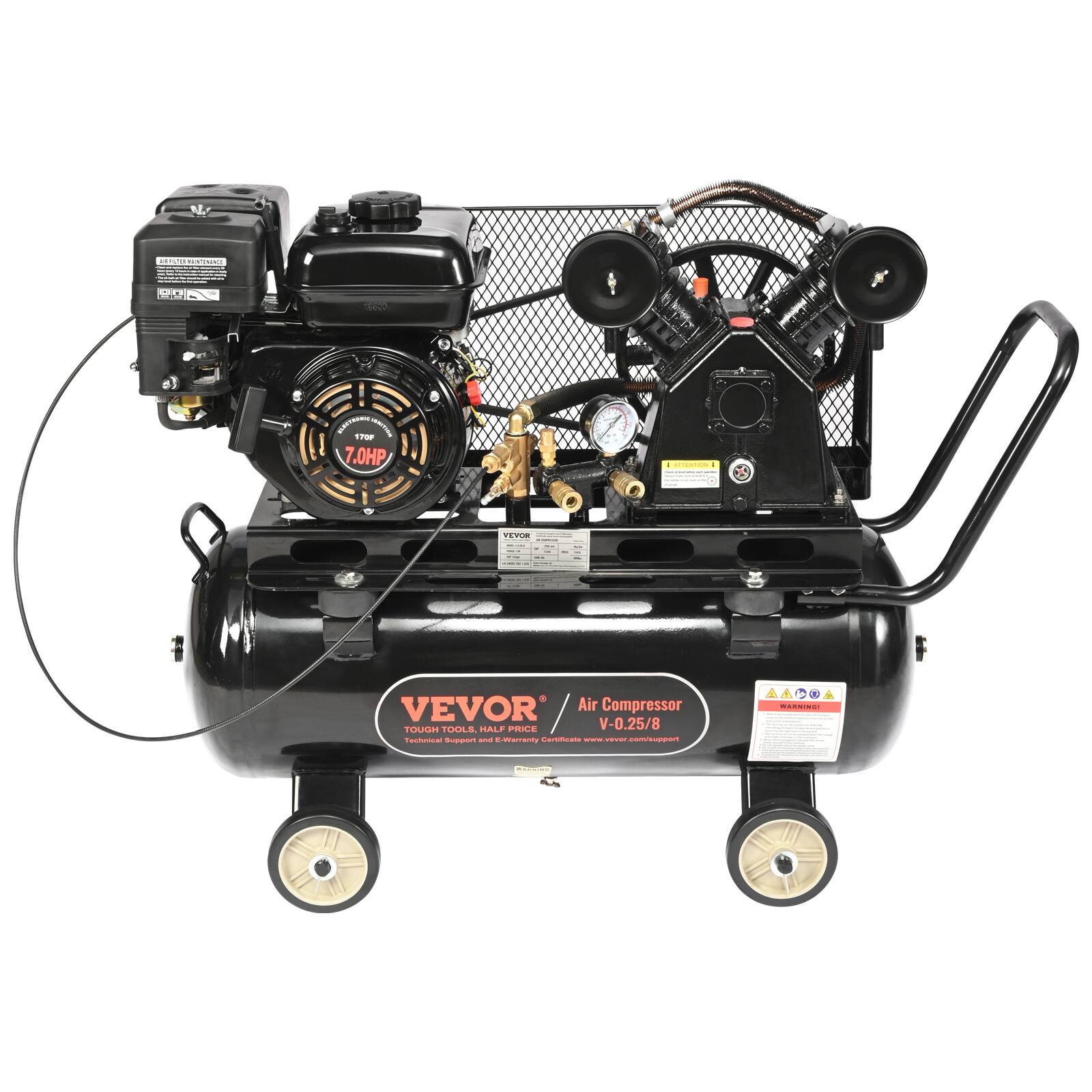 VEVOR Air Compressor  
V-0.25/8  
7.0 HP  
Tough Tools, Half Price  
Technical Support and E-Warranty  
www.vevor.com/support