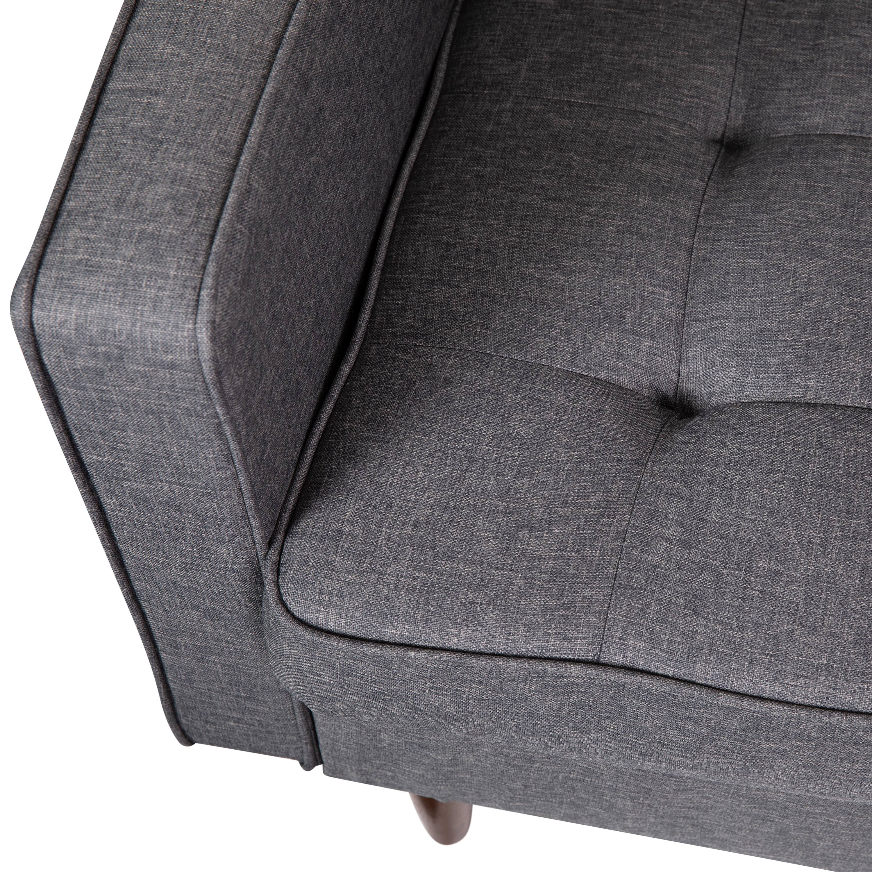 Alt View 10. Emma + Oliver - Holden Upholstered Mid-Century Modern Pocket Spring Accent Chair with Wooden Legs and Removable Back Pillows - Dark Gray.