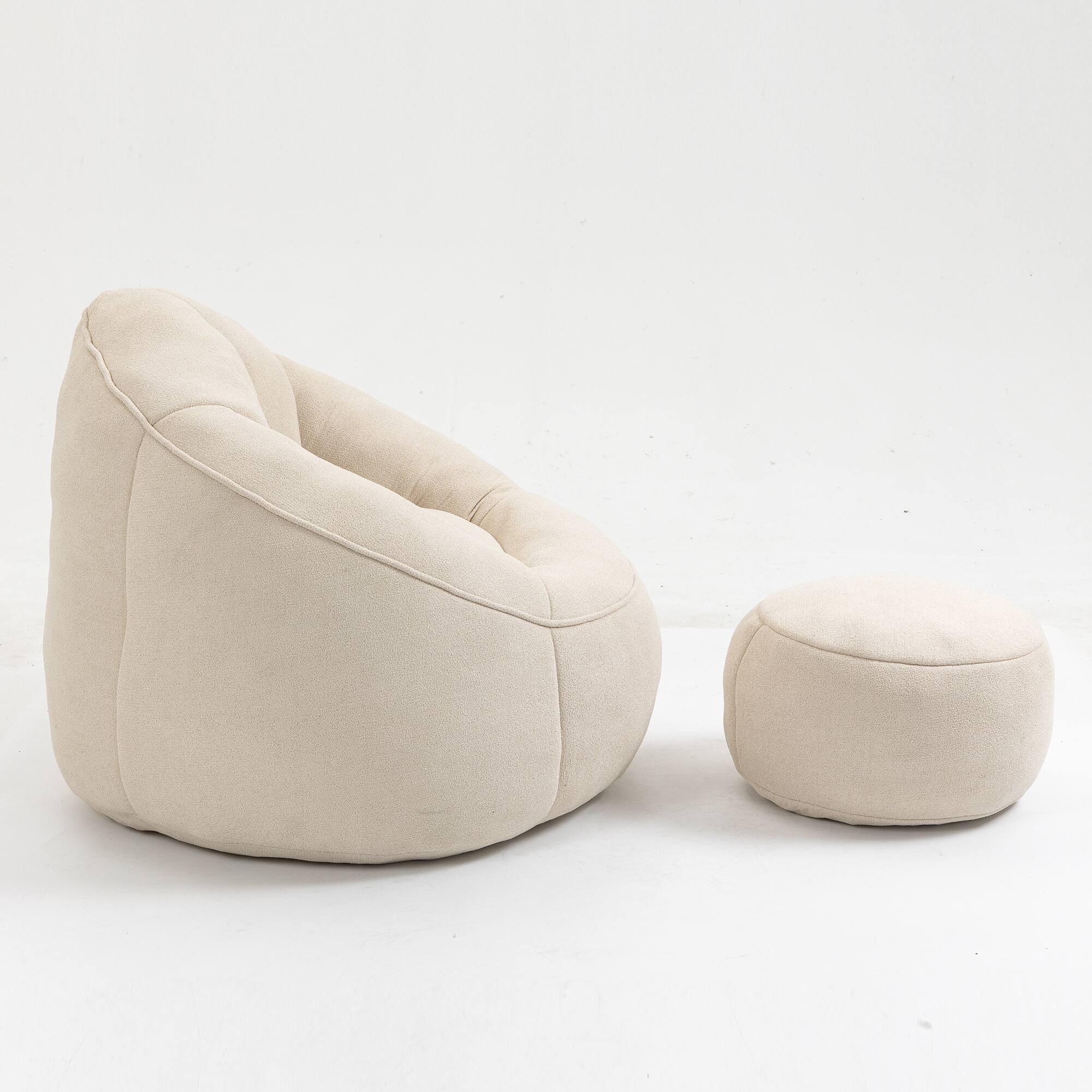 Alt View 10. GOODSILO - Premium Microfiber Bean Bag Sofa Chair with Detachable Footrest for Ultimate Comfort and Relaxation - Beige.
