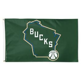 WinCraft - Milwaukee Bucks 3' x 5' Single-Sided Deluxe Secondary Team Logo Flag - Multicolor