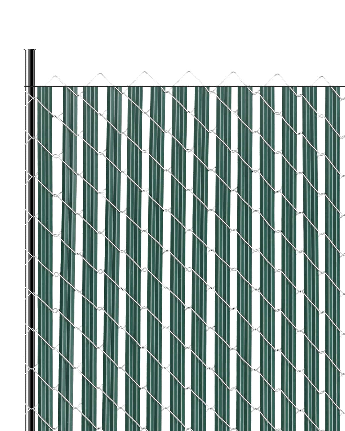 VEVOR - Bottom Locking Privacy Slats, Single-Wall Vertical Bottom-Locking Slats for Chain-Link Fence - Green