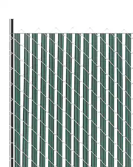 VEVOR - Bottom Locking Privacy Slats, Single-Wall Vertical Bottom-Locking Slats for Chain-Link Fence - Green