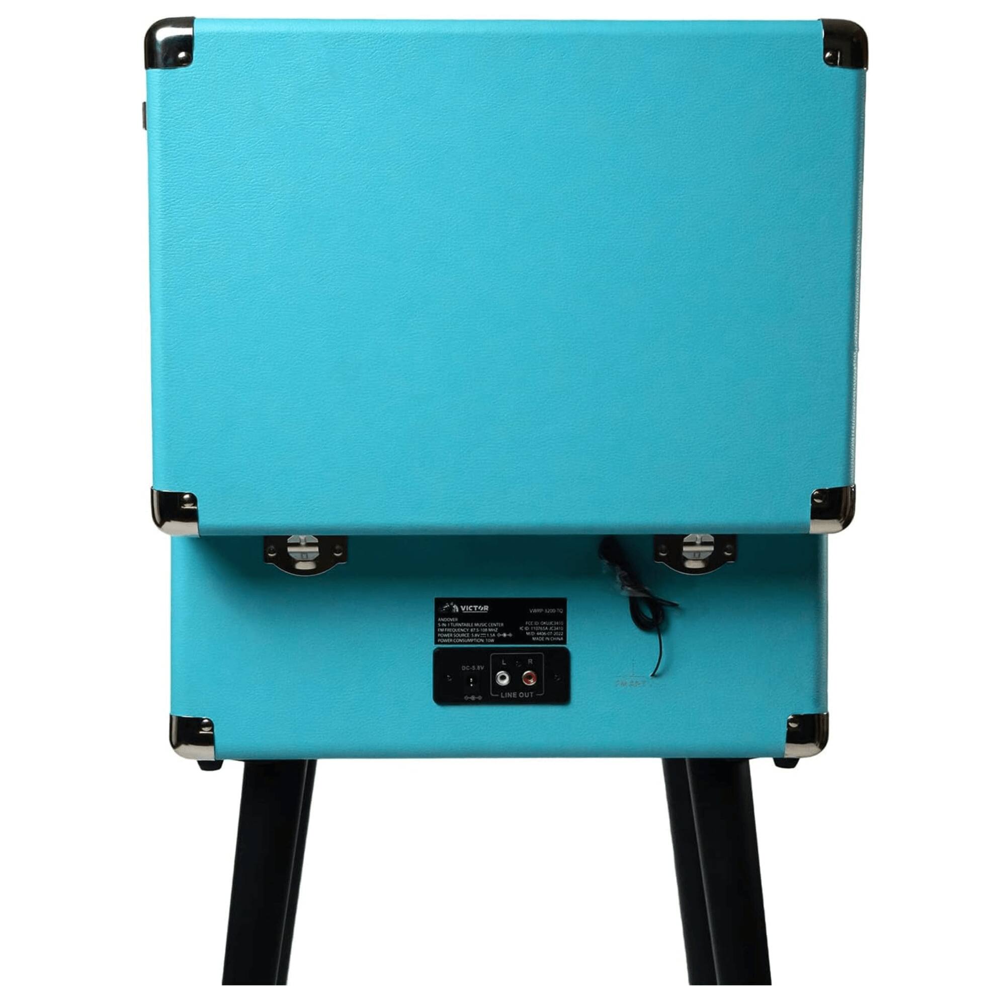 Alt View 1. Victor Audio - Andover 5-in-1 Music Center with Chair-Height Legs and Bluetooth Function - Turquoise.