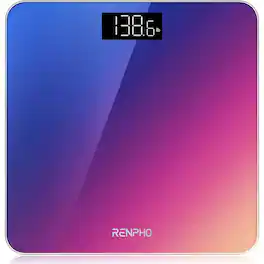 Renpho - Highly Accurate Digital Body Weight Scale, Digital Bathroom Scale with Lighted LED Display, 400 lb, Gradient - Black